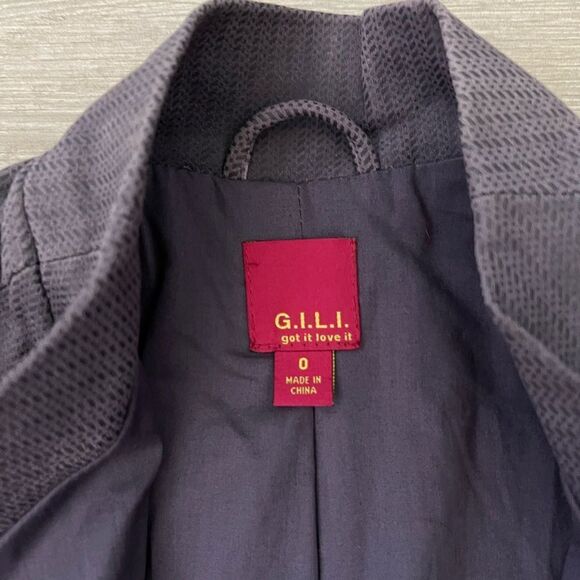 GILI Leather Jacket Open Front size 0 Dusty Purple - Picture 4 of 6